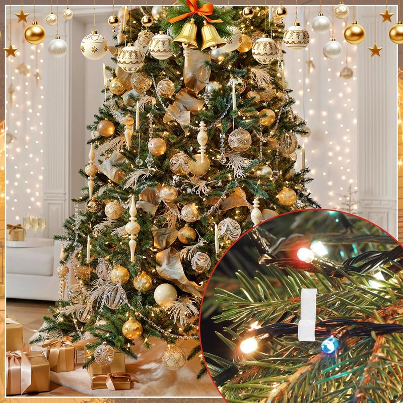 SelfTek 120 PCS Christmas Light Clips Outdoor, Gutter Clips for Hanging Outdoor Lights, Gutter Hooks Hanging String Lamp Holder Mount to Shingles for Roofline, House, Xmas Tree Decor (White) - Image 5